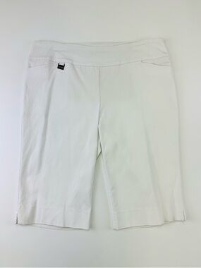 Lisette Montreal Pull On White Shorts Size 16 Stretch Tummy Panel Classic